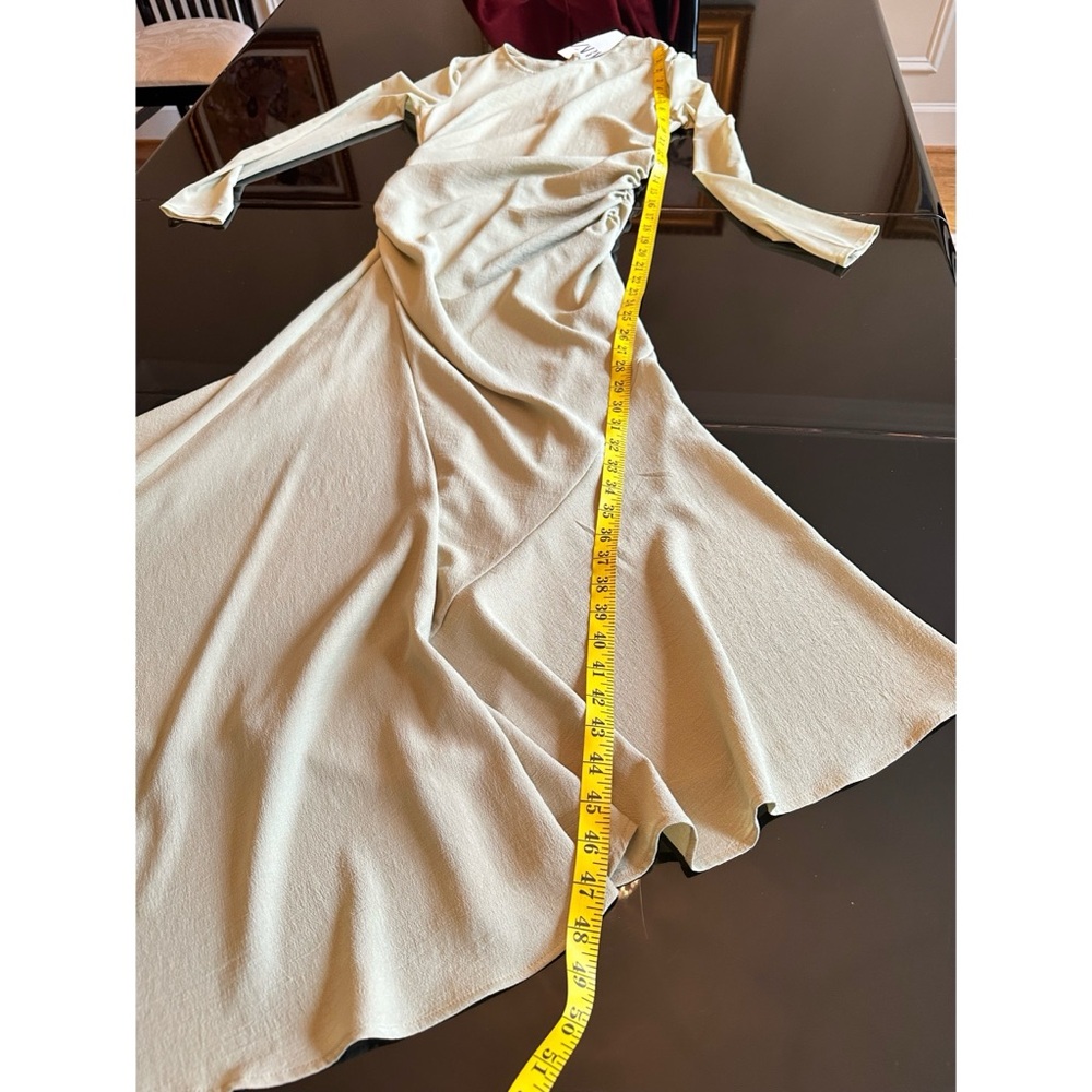 Zara Pistachio Green Asymmetrical Midi Dress, NWT, L* - Picture 13 of 16
